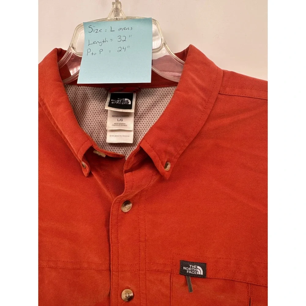 The North Face Mens Burnt Orange Modal Blend Long Sleeve Hiking Shirt Large A412